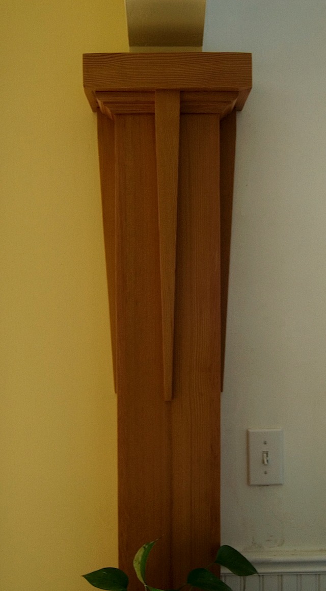 Detail of a stain grade column.