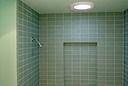 Tiled shower.